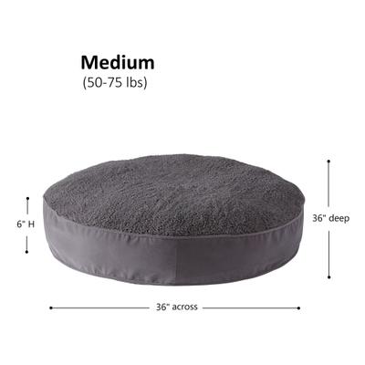 Show full view: Happy Hounds Scooter Deluxe Round Pillow Dog Bed with Removable Cover, Gray, Medium slide 9 of 10