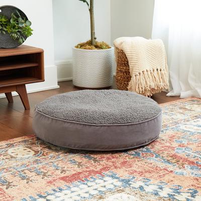 Show full view: Happy Hounds Scooter Deluxe Round Pillow Dog Bed with Removable Cover, Gray, Small slide 6 of 10