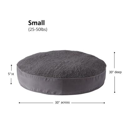 Show full view: Happy Hounds Scooter Deluxe Round Pillow Dog Bed with Removable Cover, Gray, Small slide 9 of 10
