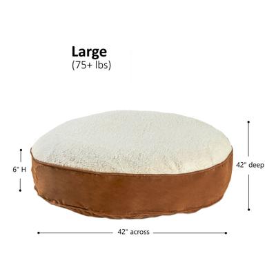 Show full view: Happy Hounds Scooter Deluxe Round Pillow Dog Bed with Removable Cover, Latte, Large slide 5 of 6