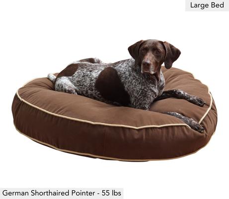 Show full view: Happy Hounds Scooter Round Pillow Dog & Cat Bed with Removable Cover, Cocoa, Large slide 2 of 8