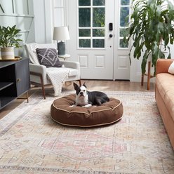 Happy Hounds Scooter Round Pillow Dog & Cat Bed with Removable Cover, Cocoa, Medium