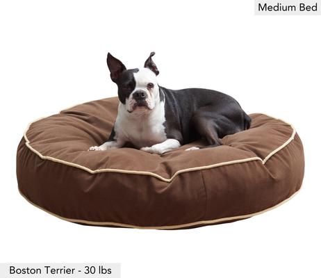 Show full view: Happy Hounds Scooter Round Pillow Dog & Cat Bed with Removable Cover, Cocoa, Medium slide 2 of 8