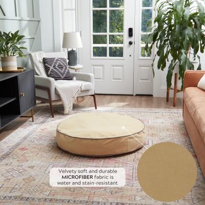 Show full view: Happy Hounds Scooter Round Pillow Dog & Cat Bed with Removable Cover, Cream, Large slide 5 of 8