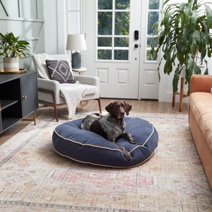 Happy Hounds Scooter Round Pillow Dog & Cat Bed with Removable Cover, Denim, Large
