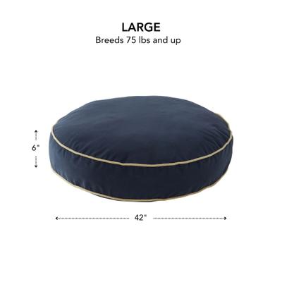 Show full view: Happy Hounds Scooter Round Pillow Dog & Cat Bed with Removable Cover, Denim, Large slide 3 of 8