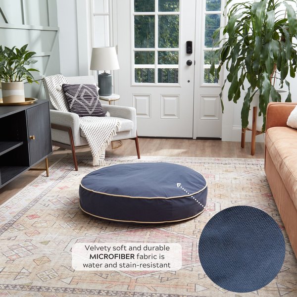 Show full view: Happy Hounds Scooter Round Pillow Dog & Cat Bed with Removable Cover, Denim, Large slide 5 of 8