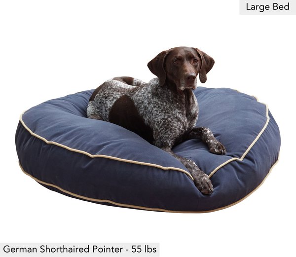 Show full view: Happy Hounds Scooter Round Pillow Dog & Cat Bed with Removable Cover, Denim, Large slide 2 of 8
