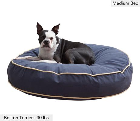 Show full view: Happy Hounds Scooter Round Pillow Dog & Cat Bed with Removable Cover, Denim, Medium slide 3 of 9