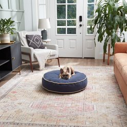 Happy Hounds Scooter Round Pillow Dog & Cat Bed with Removable Cover, Denim, Small