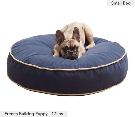 Show full view: Happy Hounds Scooter Round Pillow Dog & Cat Bed with Removable Cover, Denim, Small slide 2 of 8