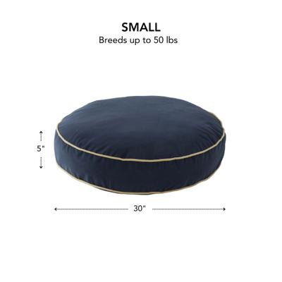 Show full view: Happy Hounds Scooter Round Pillow Dog & Cat Bed with Removable Cover, Denim, Small slide 3 of 8