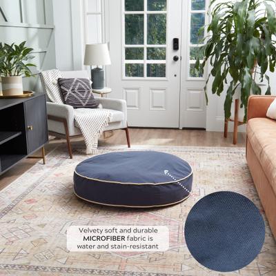 Show full view: Happy Hounds Scooter Round Pillow Dog & Cat Bed with Removable Cover, Denim, Small slide 5 of 8