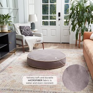 Happy Hounds Scooter Round Pillow Dog & Cat Bed with Removable Cover, Smoke, Large