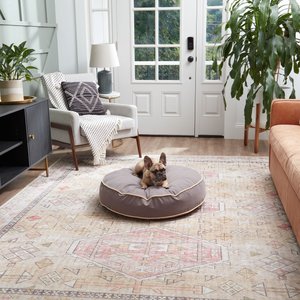 Happy Hounds Scooter Round Pillow Dog & Cat Bed with Removable Cover, Smoke, Small