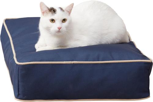 Show full view: Happy Hounds Stella Indoor/Outdoor Rectangle Cat Bed, Navy, X-Small slide 3 of 6