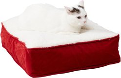 Happy Hounds Willow Rectangle Pillow Cat Bed, Crimson, X-Small