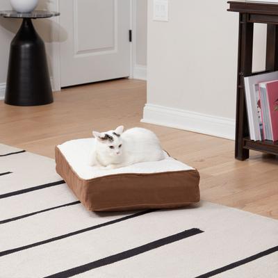 Show full view: Happy Hounds Willow Rectangle Pillow Cat Bed, Latte, X-Small slide 2 of 6