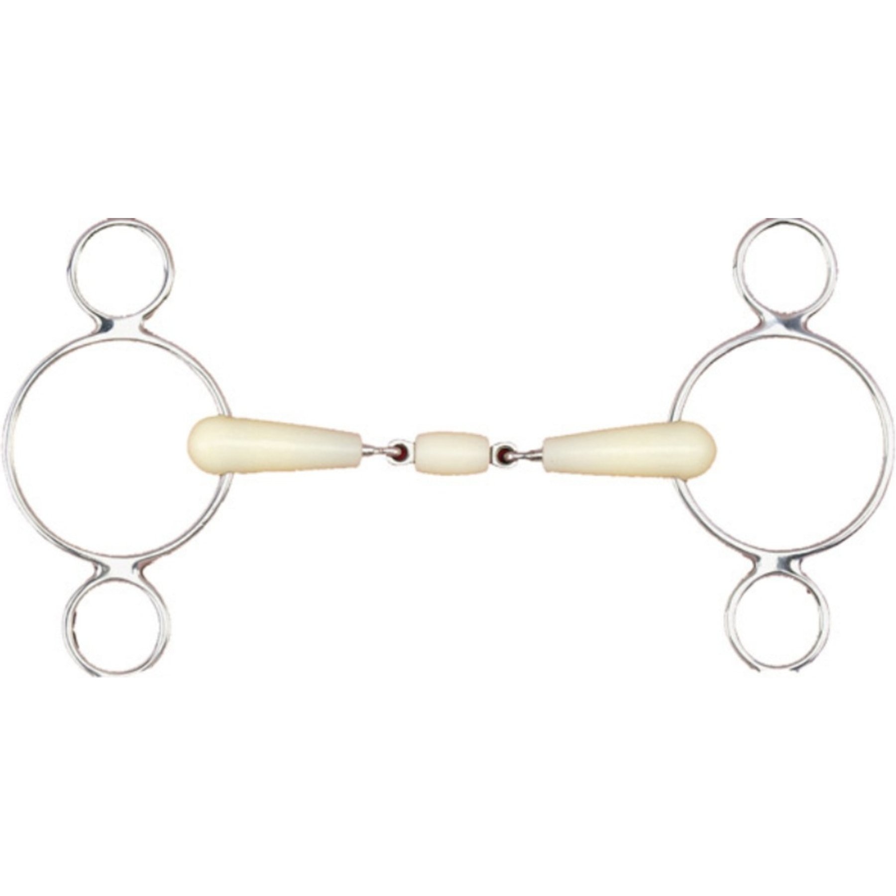 Happy Mouth Dbl Jointed Roller 2-Ring Horse Gag, 5-in