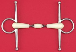 Happy Mouth Double Jointed Roller Full Cheek Horse Bit, 5 1/2-in