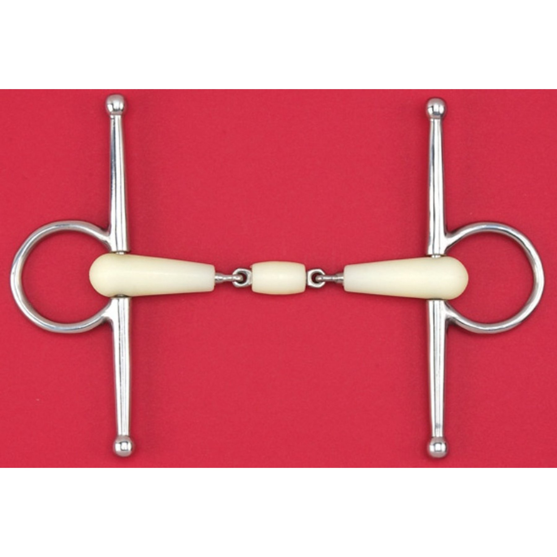 Happy Mouth Double Jointed Roller Full Cheek Horse Bit, 5 1/2-in
