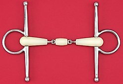 Happy Mouth Double Jointed Roller Full Cheek Horse Bit, 5 3/4-in