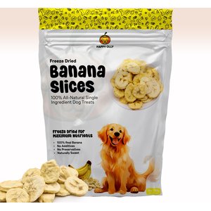 Happy Olly Freeze-Dried Banana Slices Grain-Free Digestive Support Freeze-Dried Dog & Cat Treats, 3-oz bag