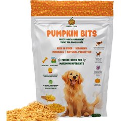 Happy Olly Freeze-Dried Pumpkin Treats Grain-Free Prebiotics & Fiber Freeze-Dried Dog & Cat Treats, 2-oz bag