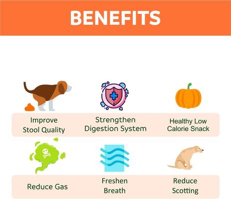 Show full view: Happy Olly Freeze-Dried Pumpkin Treats Grain-Free Prebiotics & Fiber Freeze-Dried Dog & Cat Treats, 2-oz bag slide 3 of 10