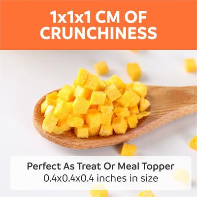 Show full view: Happy Olly Freeze-Dried Pumpkin Treats Grain-Free Prebiotics & Fiber Freeze-Dried Dog & Cat Treats, 2-oz bag slide 4 of 10