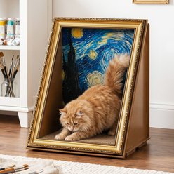 Happy & Polly 3D Immersive Art Design Thick Framed Cat Scratcher, Starry Night