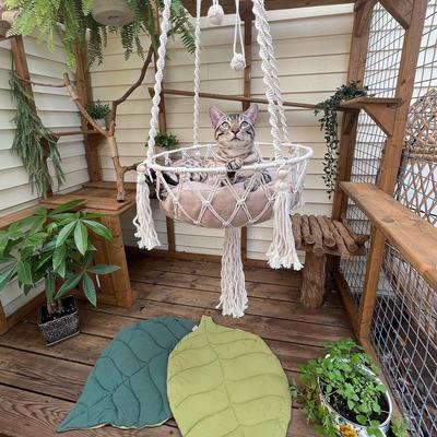 Show full view: Happy & Polly Bohemia Style Cat Hammock with Removable Cover, Beige, Medium slide 7 of 10