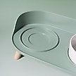 Show in main carousel: Happy & Polly Bone China Elevated Double Cat Bowl Set, Green slide 4 of 7