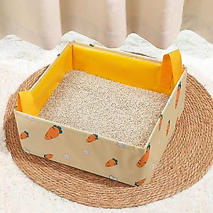 Happy & Polly Portable Foldable Cat Litter Box, Carrot, Large