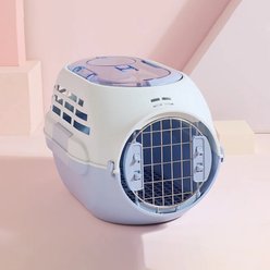 Happy & Polly Double-Door Top & Front Entry Airbox Cat Carrier Bag, Blue