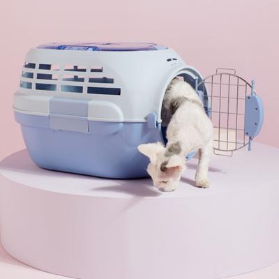 Show full view: Happy & Polly Double-Door Top & Front Entry Airbox Cat Carrier Bag, Blue slide 2 of 4