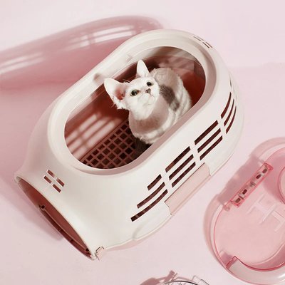 Happy & Polly Happy & Polly Double-Door Top & Front Entry Airbox Cat Carrier Bag, Pink
