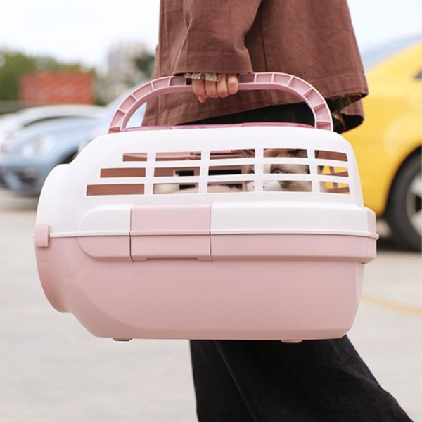 Show full view: Happy & Polly Double Door Airbox Cat Carrier Bag, Pink slide 8 of 10