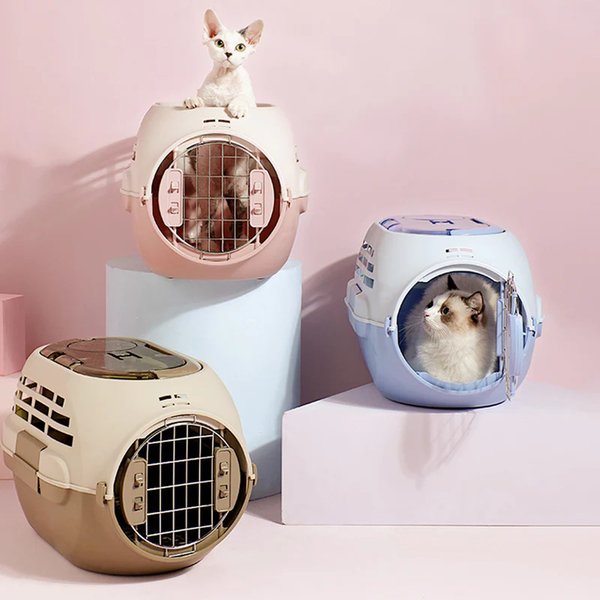 Show full view: Happy & Polly Double Door Airbox Cat Carrier Bag, Pink slide 9 of 10