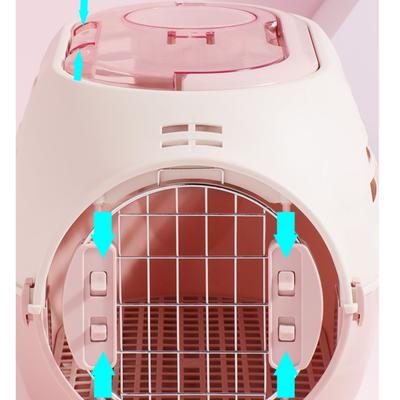 Show full view: Happy & Polly Double-Door Top & Front Entry Airbox Cat Carrier Bag, Pink slide 6 of 10