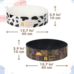 Happy & Polly Double-Sided Round Cat Scratcher Bed Toy, Set of 2, Black/White slide 2 of 9