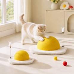 Happy & Polly Egg Series Sisal Cat Scratcher Toy, Yellow, 2 count