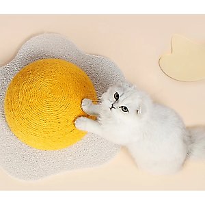 Happy & Polly Egg Series Sisal Cat Scratcher Toy, Yellow, Large