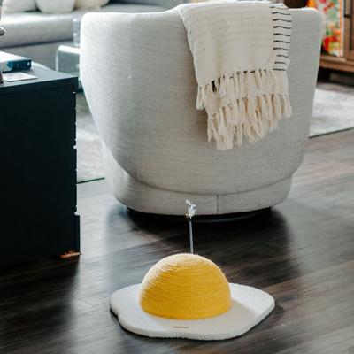 Show full view: Happy & Polly Egg Series Sisal Cat Scratcher Toy, Yellow, Large slide 10 of 12