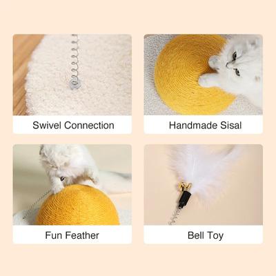 Show full view: Happy & Polly Egg Series Sisal Cat Scratcher Toy, Yellow, Large slide 5 of 12