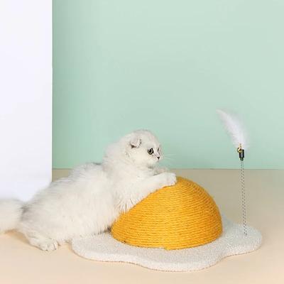 Show full view: Happy & Polly Egg Series Sisal Cat Scratcher Toy, Yellow, Medium slide 3 of 7