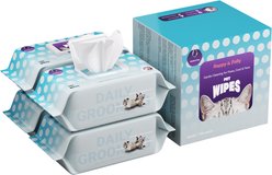 Happy & Polly Extra Large & Extra Thick Dog & Cat Deep Cleaning Wipes, 100 count, 4 bags