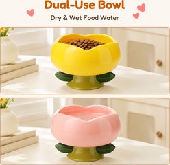 Happy & Polly Flower Shape Cat Bowl, Pink slide 2 of 9