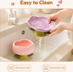 Happy & Polly Flower Shape Cat Plate, Purple slide 2 of 9