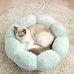 Happy & Polly Flower Shaped Bolster Dog & Cat Bed, Green, Small slide 2 of 9